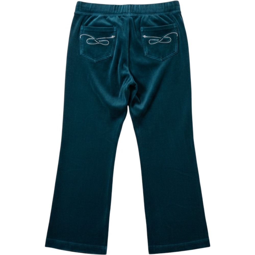 Style & Co Sport Velour Track‎ Pants Women Large Teal Rhinestone Y2K Loungewear